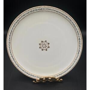 Antique Haviland Limoges France Cabinet Plate 8.5” Gold Laurel Border c1900